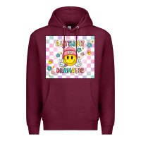 Burgundy a little bit dramatic retro Premium Hoodie - MaliasSmallBusiness
