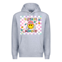 Heather Grey a little bit dramatic retro Premium Hoodie - MaliasSmallBusiness