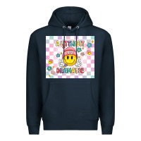 Navy a little bit dramatic retro Premium Hoodie - MaliasSmallBusiness