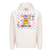 Pale Pink a little bit dramatic retro Premium Hoodie - MaliasSmallBusiness