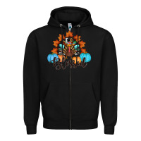 Black thanksgiving turkey pumpkin blessed Zipper Hoodie - RanaPortraitStore