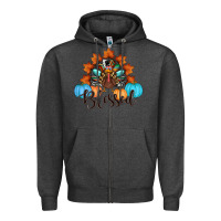 Charcoal Heather thanksgiving turkey pumpkin blessed Zipper Hoodie - RanaPortraitStore