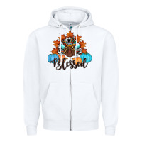 White thanksgiving turkey pumpkin blessed Zipper Hoodie - RanaPortraitStore