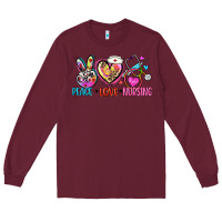 Burgundy peace love nursing Long Sleeve Tee - Zillion Design Studio