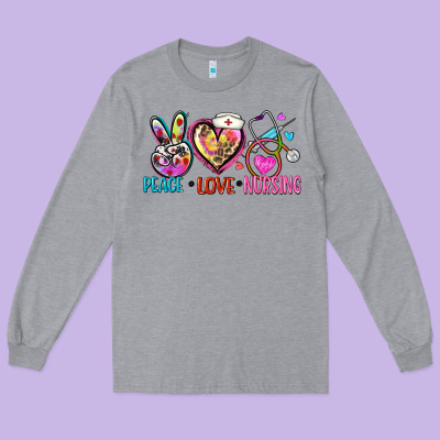 Peace Love Nursing Long Sleeve Tee Designed By Zillion Design Studio