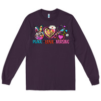 Plum peace love nursing Long Sleeve Tee - Zillion Design Studio