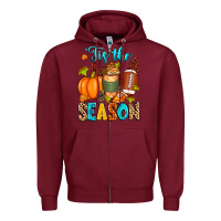 Burgundy 'tis the season american  football Zipper Hoodie - Zillion Design Studio
