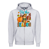 Heather Grey 'tis the season american  football Zipper Hoodie - Zillion Design Studio