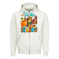 Oatmeal Heather 'tis the season american  football Zipper Hoodie - Zillion Design Studio