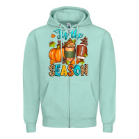 Seafoam 'tis the season american  football Zipper Hoodie - Zillion Design Studio