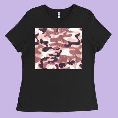 Milky Camouflage Ladies Tee Designed By Barkaloodesign