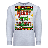 Heather Grey Merry And Bright Premium Sweatshirt - Artiststas