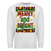 Oatmeal Heather Merry And Bright Premium Sweatshirt - Artiststas