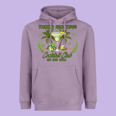 Tanned And Tipsy Cocktail Club Sip And Chill Heavyweight Hoodie Designed By Jahusdesignshop