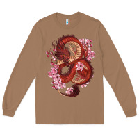 Toasted Coconut red dragon and sakura cherry blossoms Long Sleeve Tee - RanaPortraitStore