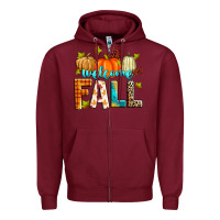Burgundy welcome fall Zipper Hoodie - Zillion Design Studio