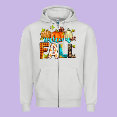 Welcome Fall Zipper Hoodie Designed By Zillion Design Studio