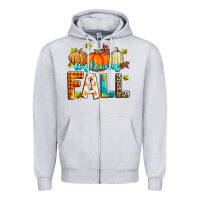 Heather Grey welcome fall Zipper Hoodie - Zillion Design Studio