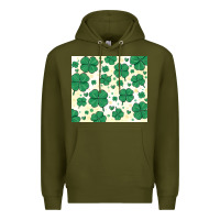 Army Green st patrick clover Premium Hoodie - MaliasSmallBusiness