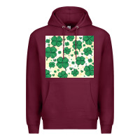 Burgundy st patrick clover Premium Hoodie - MaliasSmallBusiness