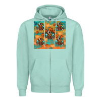 Seafoam thanksgiving turkey fall Zipper Hoodie - RanaPortraitStore