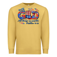 Antique Gold with god all things are possible usa Premium Sweatshirt - AdoDesignShop