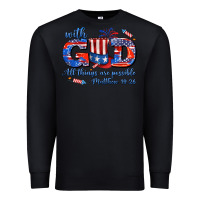 Black with god all things are possible usa Premium Sweatshirt - AdoDesignShop
