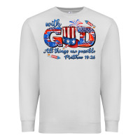 Dove Grey with god all things are possible usa Premium Sweatshirt - AdoDesignShop