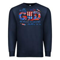Navy with god all things are possible usa Premium Sweatshirt - AdoDesignShop