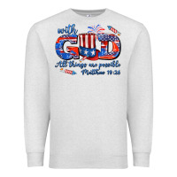 Oatmeal Heather with god all things are possible usa Premium Sweatshirt - AdoDesignShop