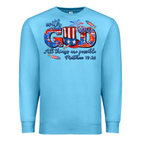 Ocean Blue with god all things are possible usa Premium Sweatshirt - AdoDesignShop