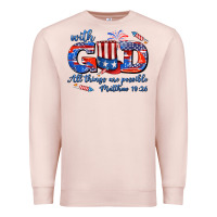 Pale Pink with god all things are possible usa Premium Sweatshirt - AdoDesignShop