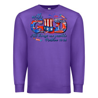 Purple with god all things are possible usa Premium Sweatshirt - AdoDesignShop