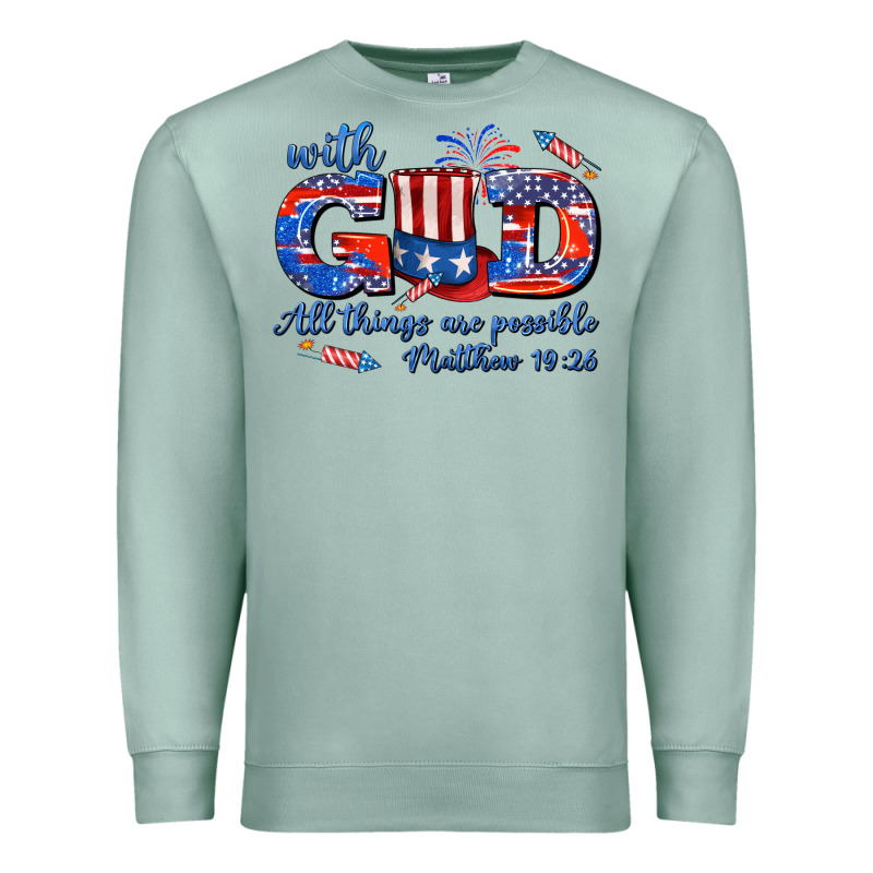 With God All Things Are Possible Usa Premium Sweatshirt by AdoDesignShop | Teevron