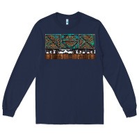 Navy Rusty Sunflowers with Cowhide and Turquoise Long Sleeve Tee - RanaPortraitStore