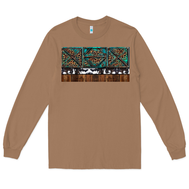 Rusty Sunflowers With Cowhide And Turquoise Long Sleeve Tee by RanaPortraitStore | Teevron