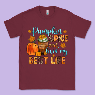 Pumpkin Spice And Livin  My Best Life Classic Tee Designed By Zillion Design Studio