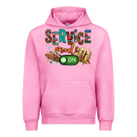 Fuchsia Pink service mode on woman version Urban Hoodie - NancyCooperArtShop