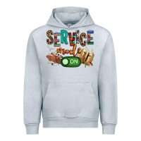 Heather Grey service mode on woman version Urban Hoodie - NancyCooperArtShop