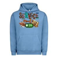 Pigment Pebble Blue service mode on woman version Urban Hoodie - NancyCooperArtShop