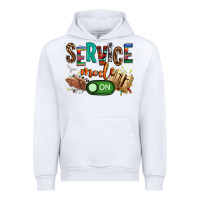 White service mode on woman version Urban Hoodie - NancyCooperArtShop