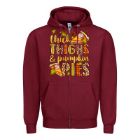 Burgundy thick thighs and pumpkin pies Zipper Hoodie - Zillion Design Studio