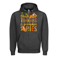 Charcoal Heather thick thighs and pumpkin pies Zipper Hoodie - Zillion Design Studio