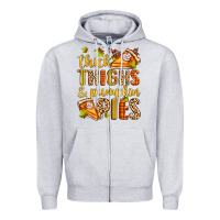Heather Grey thick thighs and pumpkin pies Zipper Hoodie - Zillion Design Studio