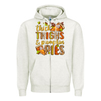 Oatmeal Heather thick thighs and pumpkin pies Zipper Hoodie - Zillion Design Studio