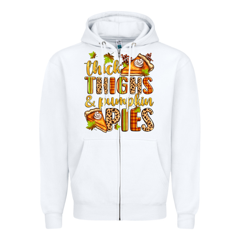 Thick Thighs And Pumpkin Pies Zipper Hoodie by Zillion Design Studio | Teevron