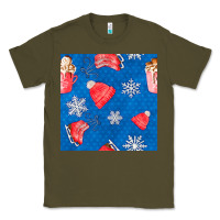 Army Green winter  snowflakes hot cocoa ice skating shoes Classic Tee - FaDigitalArtStudio