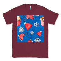Burgundy winter  snowflakes hot cocoa ice skating shoes Classic Tee - FaDigitalArtStudio
