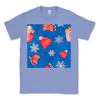 Colony Blue winter  snowflakes hot cocoa ice skating shoes Classic Tee - FaDigitalArtStudio