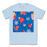 Dusty Blue winter  snowflakes hot cocoa ice skating shoes Classic Tee - FaDigitalArtStudio